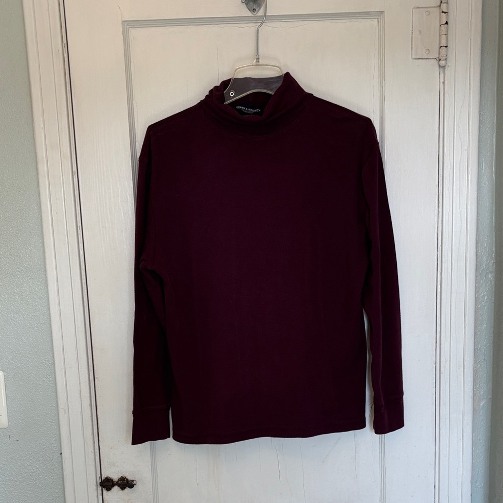Bowen & Wright Men's Burgundy Turtleneck  long sleaved shirt.
